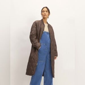 NWT Everlane ReNew Liner Quilted Long Jacket. Size M.